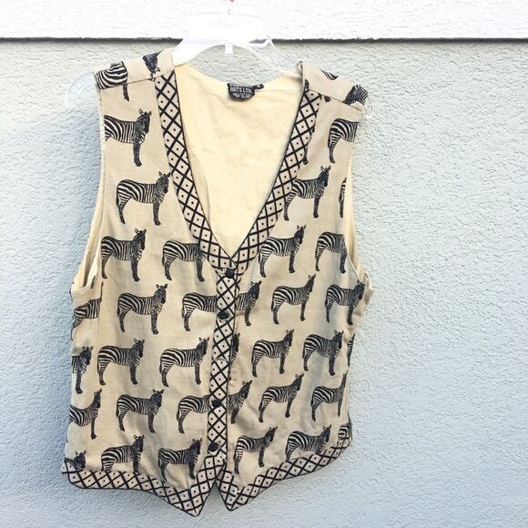 Vintage Primitive Arts Ltd. Cotton Zebra Vest - Picture 2 of 6